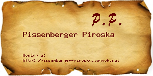 Pissenberger Piroska névjegykártya